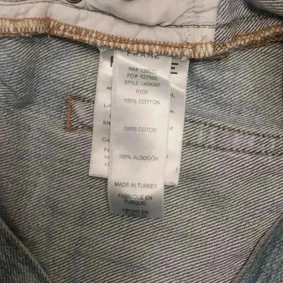 Frame Le Denim Mini Skirt Cowgirl Wesrern Boho Rustic Academia Size 00 - Picture 5 of 7